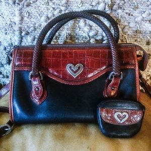 Brighton vintage leather embossed large handbag